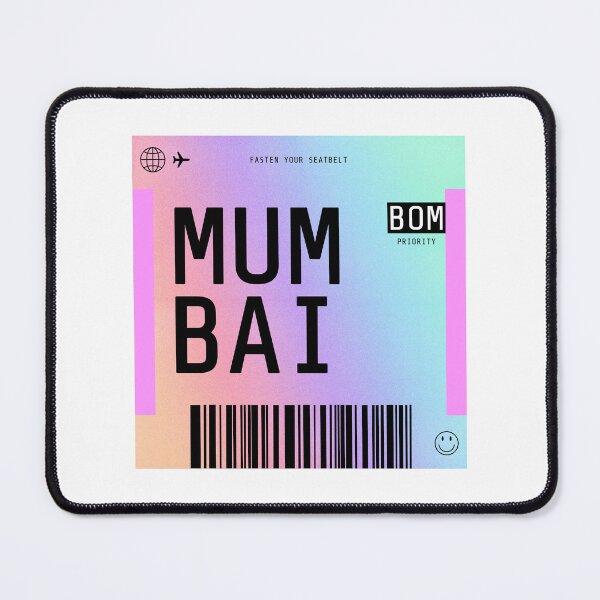Item preview, Mumbai Boarding Pass BOM Rainbow Gradient designed and sold by lukassfr.
