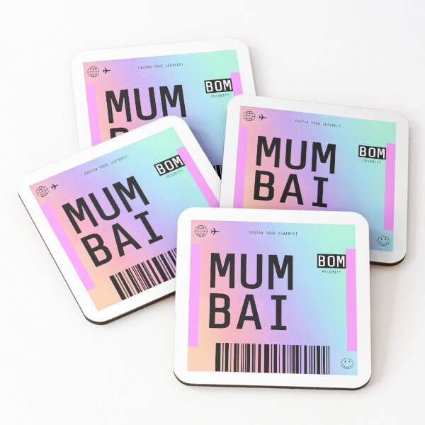 Item preview, Mumbai Boarding Pass BOM Rainbow Gradient designed and sold by lukassfr.
