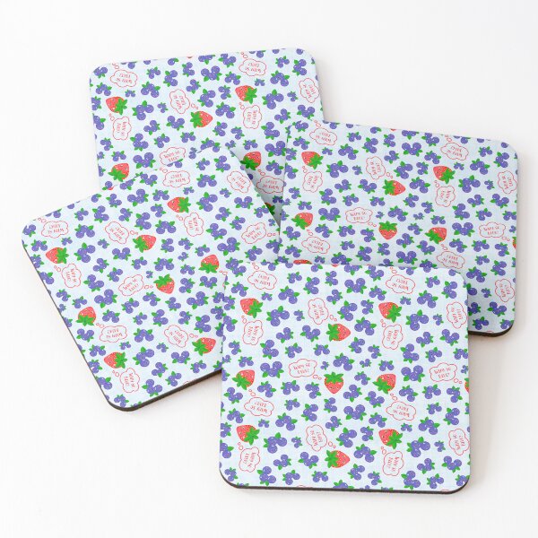 Item preview, Silly Fruits Kawaii Strawberries and Blueberries Why So Blue? designed and sold by KrisInStitches.
