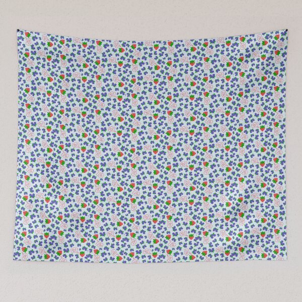 Item preview, Silly Fruits Kawaii Strawberries and Blueberries Why So Blue? designed and sold by KrisInStitches.