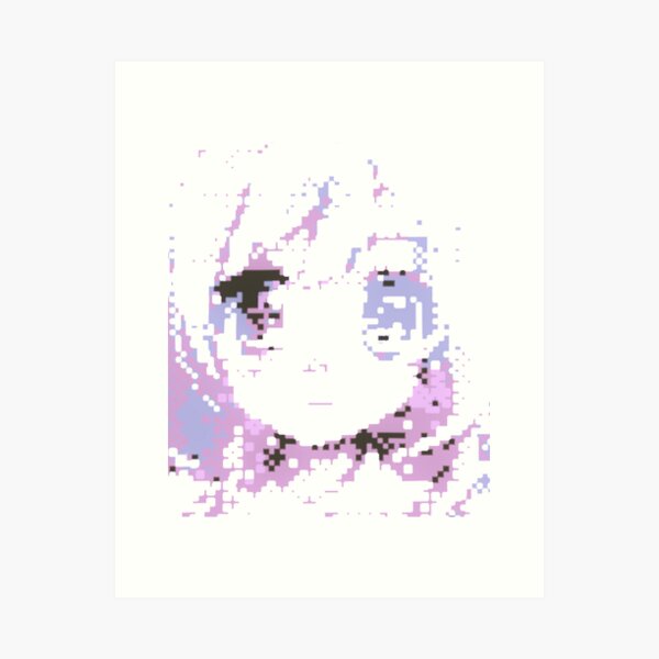 vector pixel art anime girl isolated cartoon tasmeemMEcom