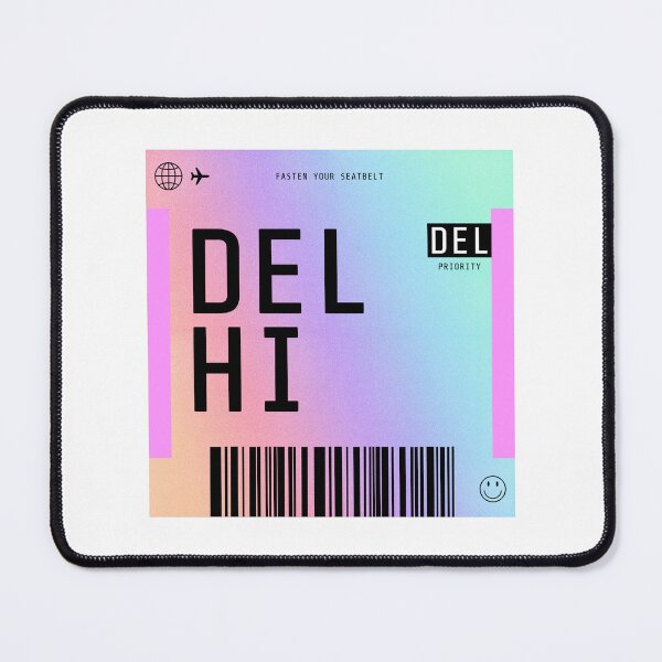 Item preview, Delhi Boarding Pass DEL Rainbow Gradient designed and sold by lukassfr.