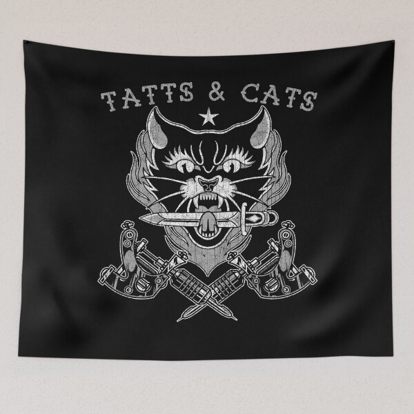 Item preview, Tatts and Cats, Neo Traditional, Old School, Cat Lovers, Tattoo Machine designed and sold by Proverbial Wisdom Design.