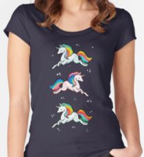 Rainbow Unicorns Women's Fitted Scoop T-Shirt
