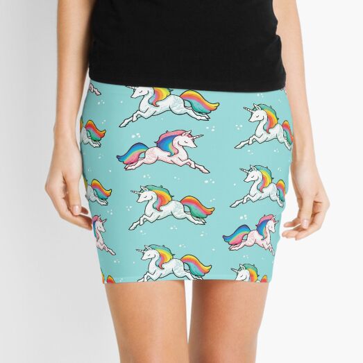 Rainbow Unicorns Mini Skirt