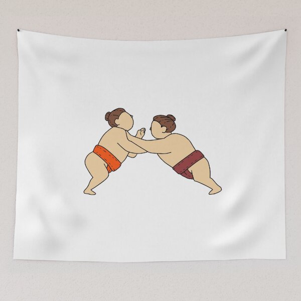 Item preview, Rikishi Sumo Wrestler Pushing Side Mono Line designed and sold by patrimonio.