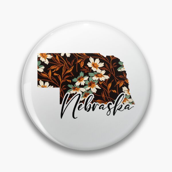 Item preview, Floral Map of USA States Nebraska - Map of Nebraska designed and sold by AmethystMurad.