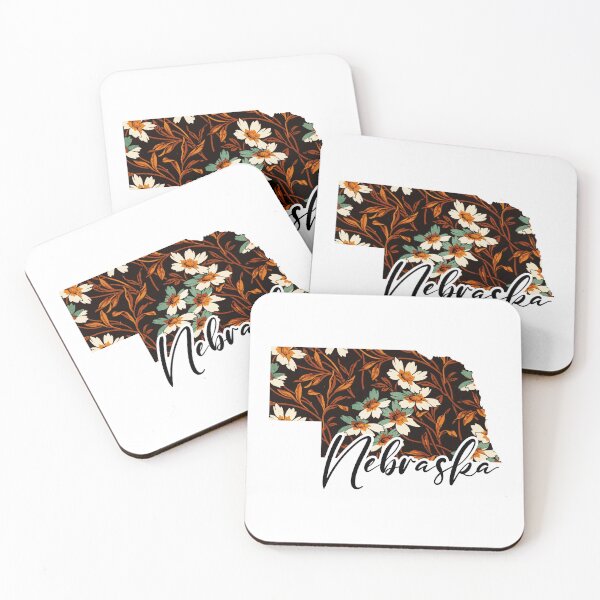 Item preview, Floral Map of USA States Nebraska - Map of Nebraska designed and sold by AmethystMurad.