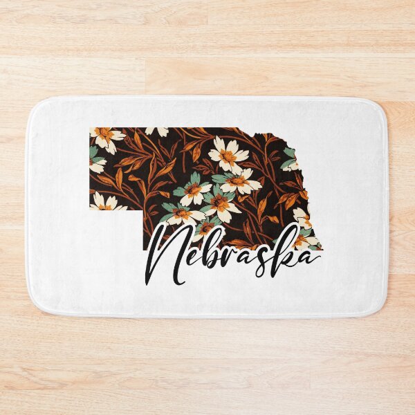 Item preview, Floral Map of USA States Nebraska - Map of Nebraska designed and sold by AmethystMurad.