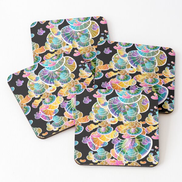 Item preview, mushrooms, gradient, multicolored, psychedelic, geometry, glowing mushrooms, gradient mushrooms designed and sold by Maria Mihailova.