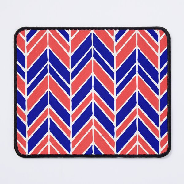 Item preview, Intermittent Herringbone – Coral & Navy designed and sold by Cat Coquillette.