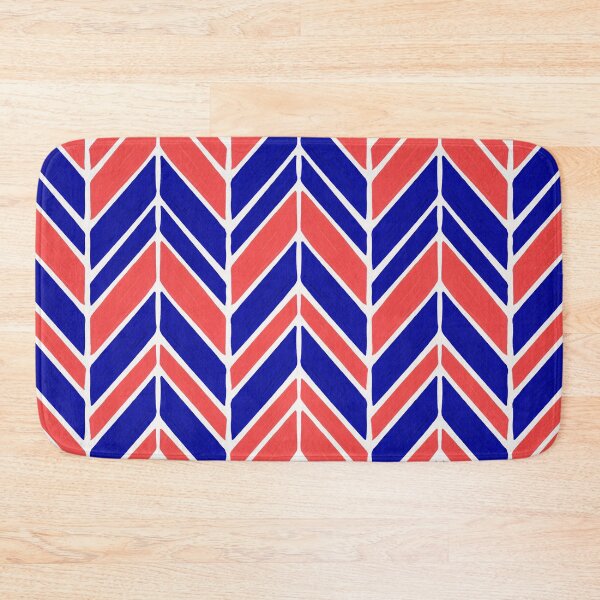 Item preview, Intermittent Herringbone – Coral & Navy designed and sold by Cat Coquillette.