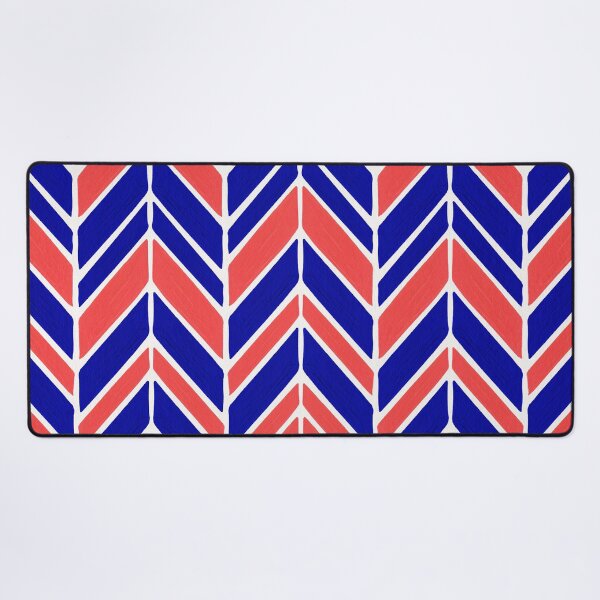 Item preview, Intermittent Herringbone – Coral & Navy designed and sold by Cat Coquillette.