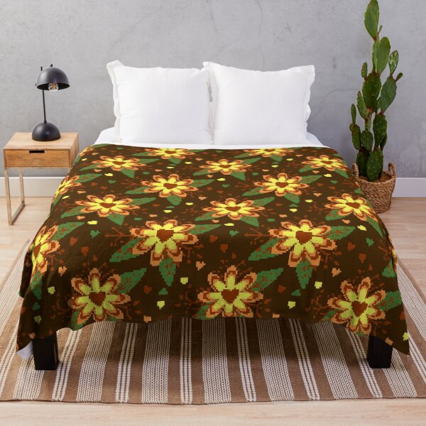Item preview, Groovy 70 s Vintage Hippie Style Pixelart Pattern, 60's 70's Floral Bohemian designed and sold by DiensDesign.