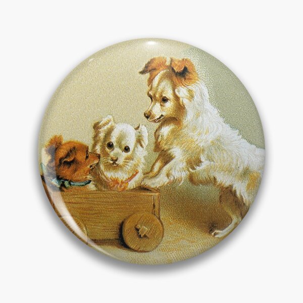 Item preview, Victorian cute small dogs in wooden toy cart designed and sold by aapshop.
