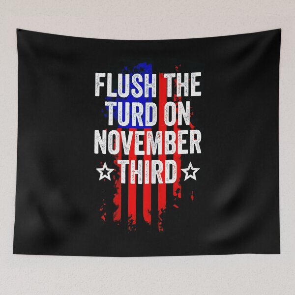 Item preview, Get-America-Flag-Independence-Day-Flush-The-Turd-On-November-Third-CanvasT-Shirt designed and sold by EdvardSoderberg.