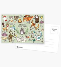 Ghibli Studios characters Postcards