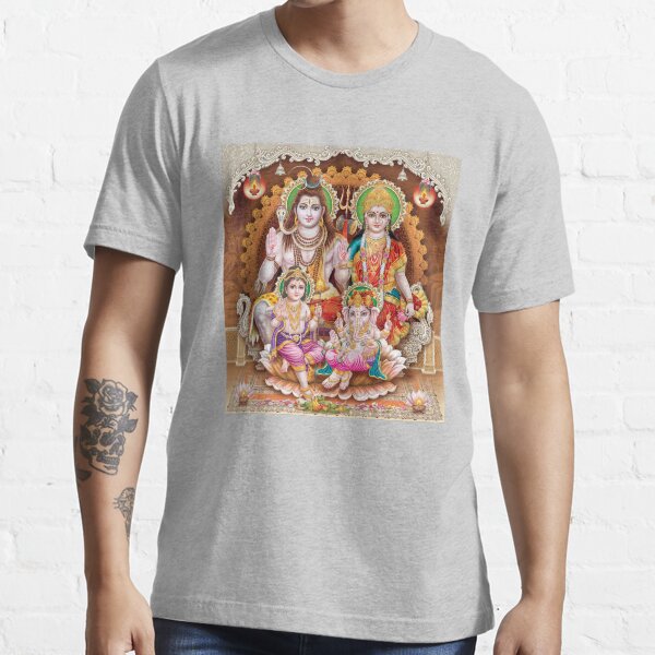 "Lord Shiva Parvati Ganesh Krishna Hindu God" Tshirt by tanabe