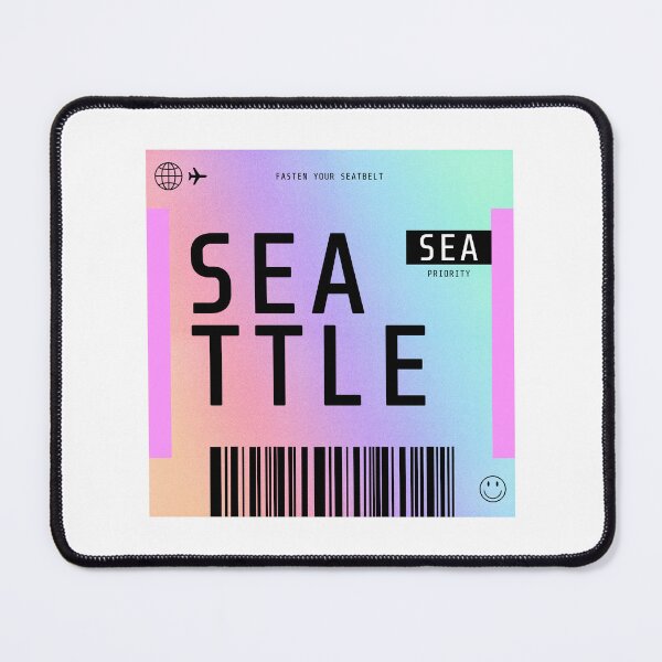 Item preview, Seattle Boarding Pass SEA Rainbow Gradient designed and sold by lukassfr.
