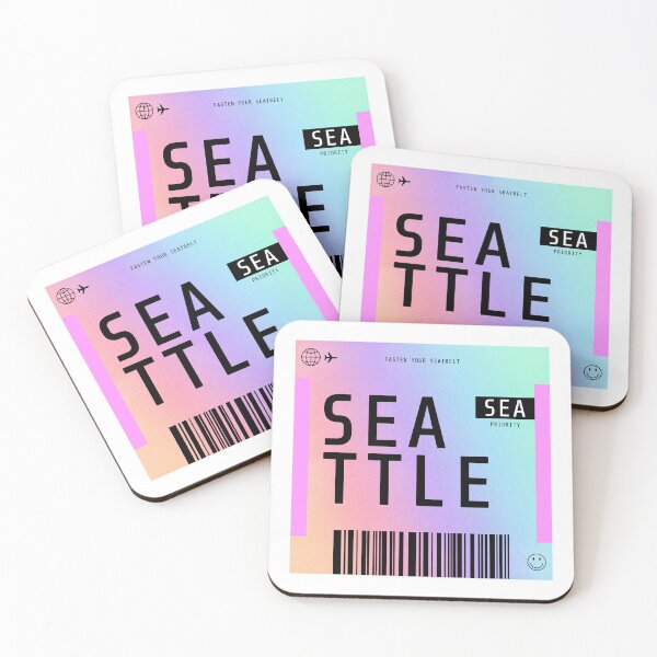 Item preview, Seattle Boarding Pass SEA Rainbow Gradient designed and sold by lukassfr.