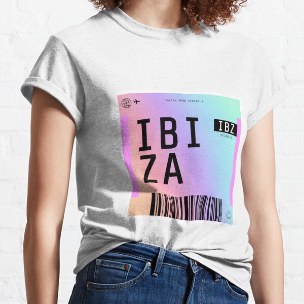 Ibiza Boarding Pass IBZ Rainbow Gradient Classic T-Shirt