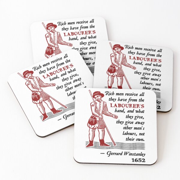Item preview, Gerrard Winstanley Diggers Quote (BlackRed)   designed and sold by CounterShocks.