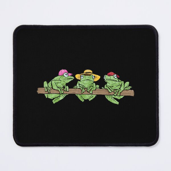 Item preview, Frogs With Hats Lounging On A Log Sticker designed and sold by janlzmaude.