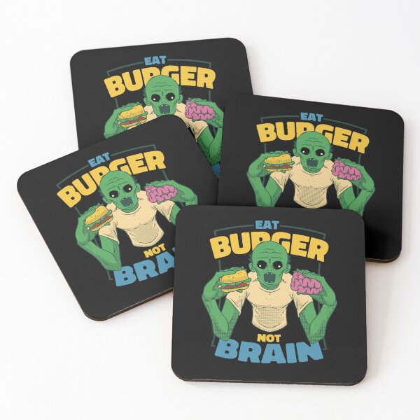 Item preview, Eat Burger Not Brain Funny Zombie Eating Brain And Burger  designed and sold by SereneSouls.