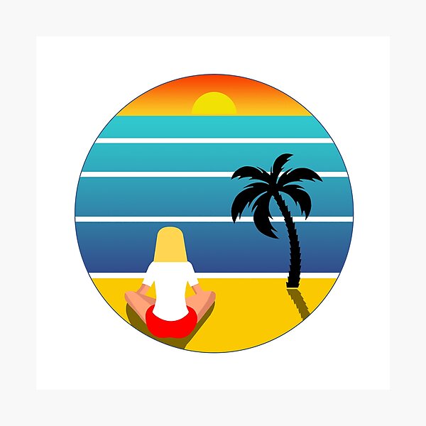 Item preview, Woman on a beach watching the sunset v2 designed and sold by Twenty Twenty Visions.
