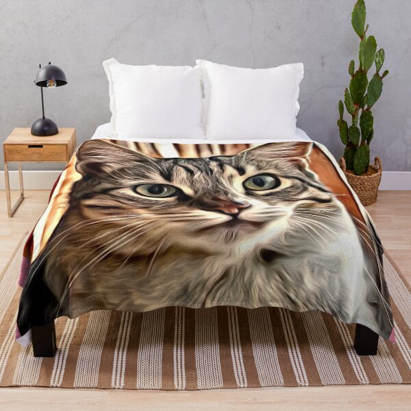 Item preview, Digital portrait of an interested cat designed and sold by thalasson.