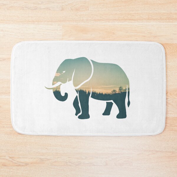 Item preview, Colorful Forest Trees Under Calm Sky Elephant | Cute Elephant designed and sold by BopleDesigns.