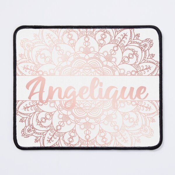 Item preview, First name Angelique mandala in rose gold designed and sold by felinefeelings.