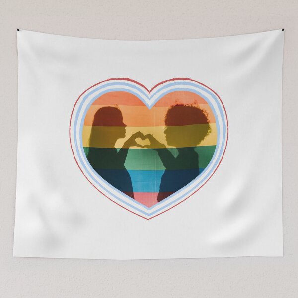 Item preview, Pride Lesbian Love Sticker Heart designed and sold by trendingatees.
