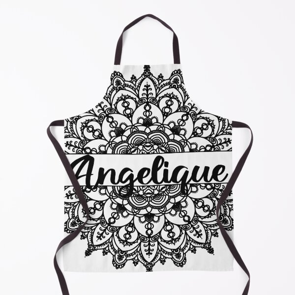 Item preview, First name Angelique mandala in black designed and sold by felinefeelings.