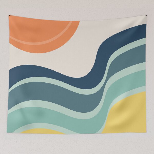 Item preview, Abstract landscape with sun and stormy ocean designed and sold by BattaAnastasia.