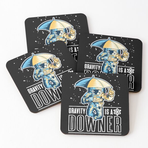 Item preview, Gravity is a downer - Spaceman holding an umbrella designed and sold by robimerch.
