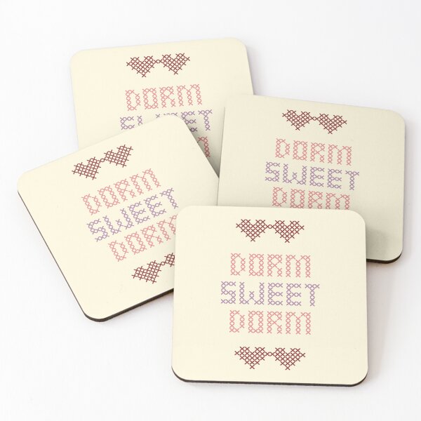 Artikelvorschau, Dorm Sweet Dorm Cross Stitch Hearts College Ästhetik entworfen und verkauft von MarzStudio.