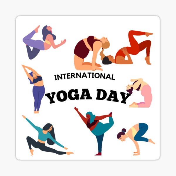 "International yoga day" Sticker for Sale by Jaadueekala Redbubble