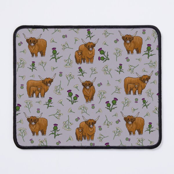 Item preview, Highland Cows and Thistles, Repeat Pattern Lilac designed and sold by auristela.