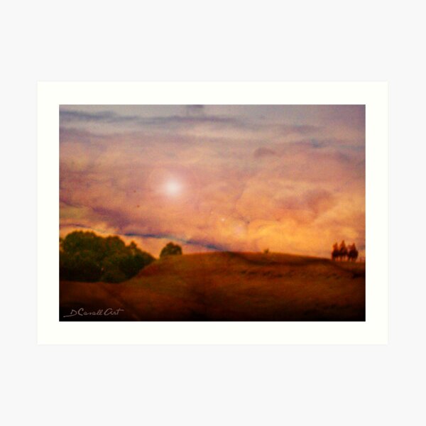 Riding into Sunset Art Print