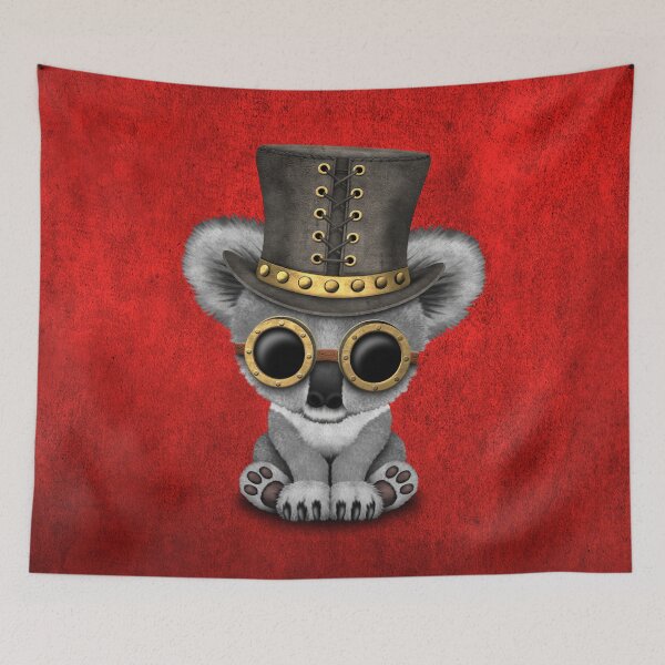 Item preview, Steampunk Baby Koala Bear on Red designed and sold by JeffBartels.