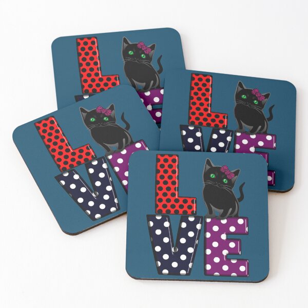 Artikelvorschau, Lieben Sie Katzen-Tupfenentwurf und schwarze niedliche Miezekatze entworfen und verkauft von KeivinDEShop.
