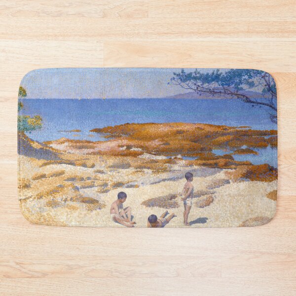 Item preview, Beach at Cabasson (1891–1892) painting in high resolution by Henri-Edmond Neo-impressionist painter designed and sold by TeeARTHY.