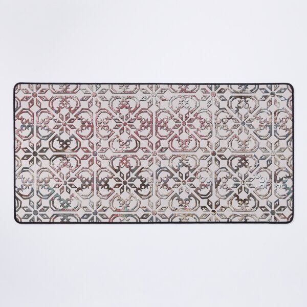 Item preview, Vintage Mediterranean tiles pattern pink and grey designed and sold by Anna Lemos.