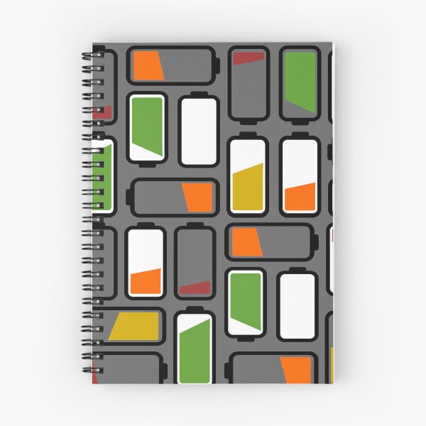 Item preview, icons batteries in green, orange, yellow, red on gray background designed and sold by PicturePatty.