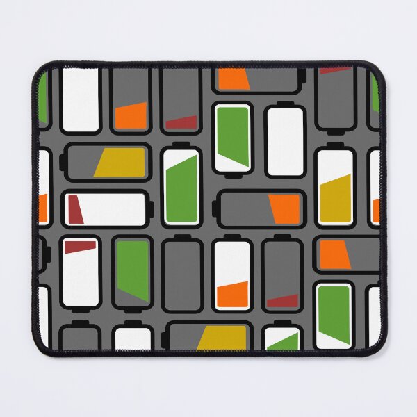 Item preview, icons batteries in green, orange, yellow, red on gray background designed and sold by PicturePatty.