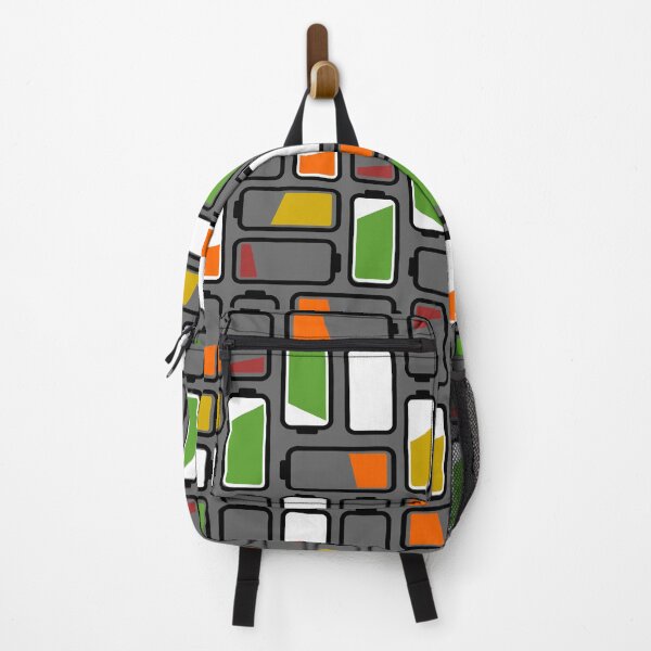 Item preview, icons batteries in green, orange, yellow, red on gray background designed and sold by PicturePatty.