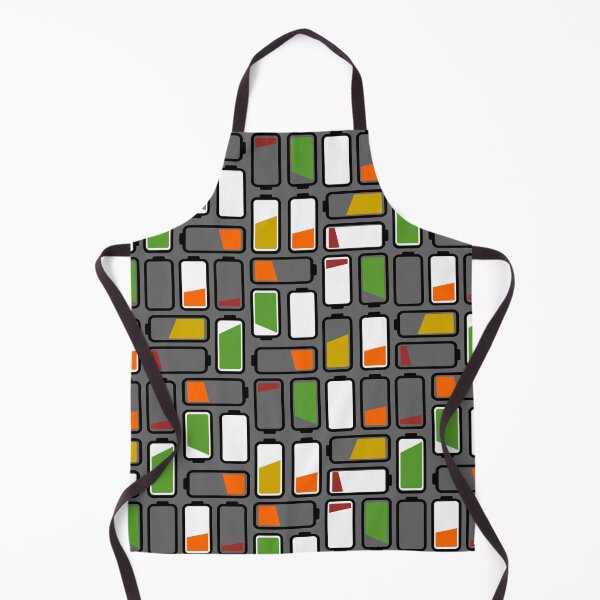 Item preview, icons batteries in green, orange, yellow, red on gray background designed and sold by PicturePatty.