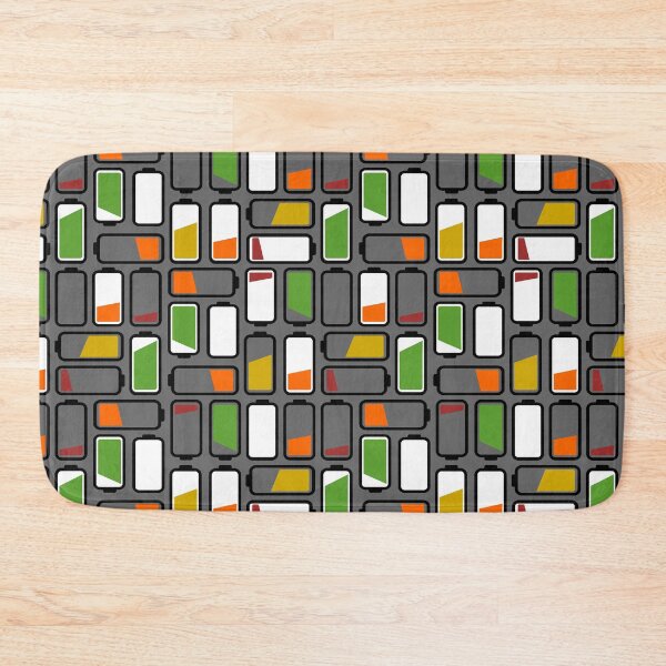 Item preview, icons batteries in green, orange, yellow, red on gray background designed and sold by PicturePatty.