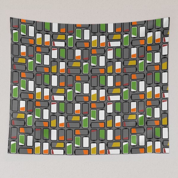 Item preview, icons batteries in green, orange, yellow, red on gray background designed and sold by PicturePatty.